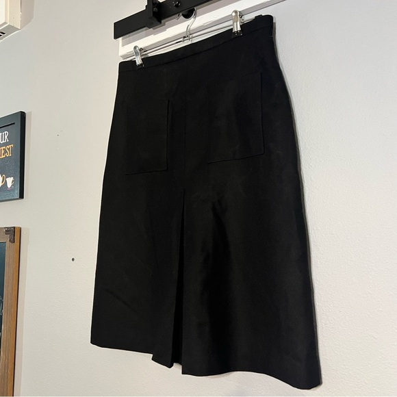 Pendleton Virgin Wool Pencil Skirt Dark Grey Gray Skirt Front Pockets Pleated 6 - Picture 2 of 9